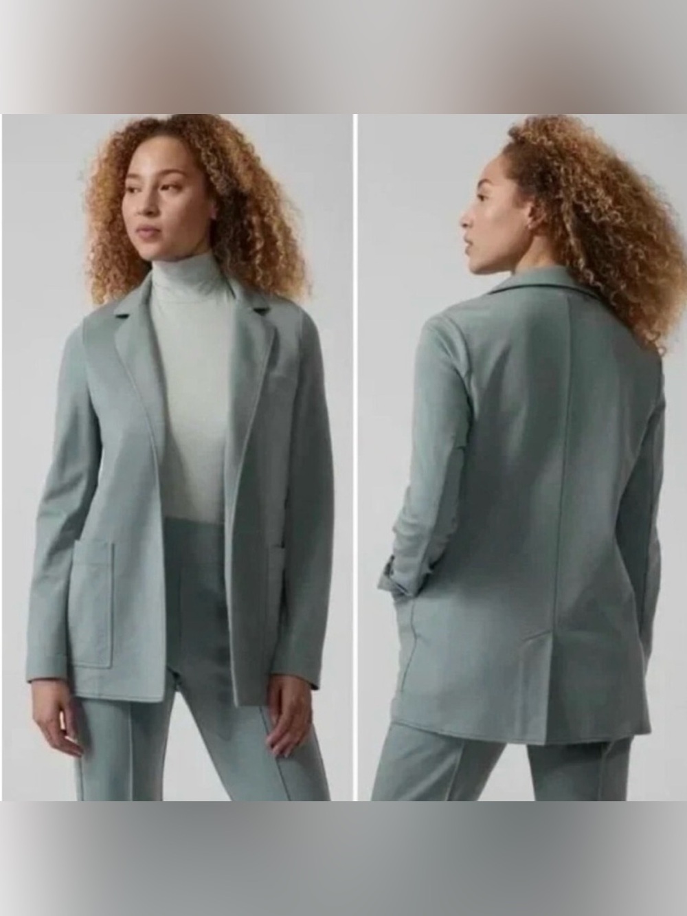 Athleta Eastbound Blazer Minimalist Gray Sage Size 4